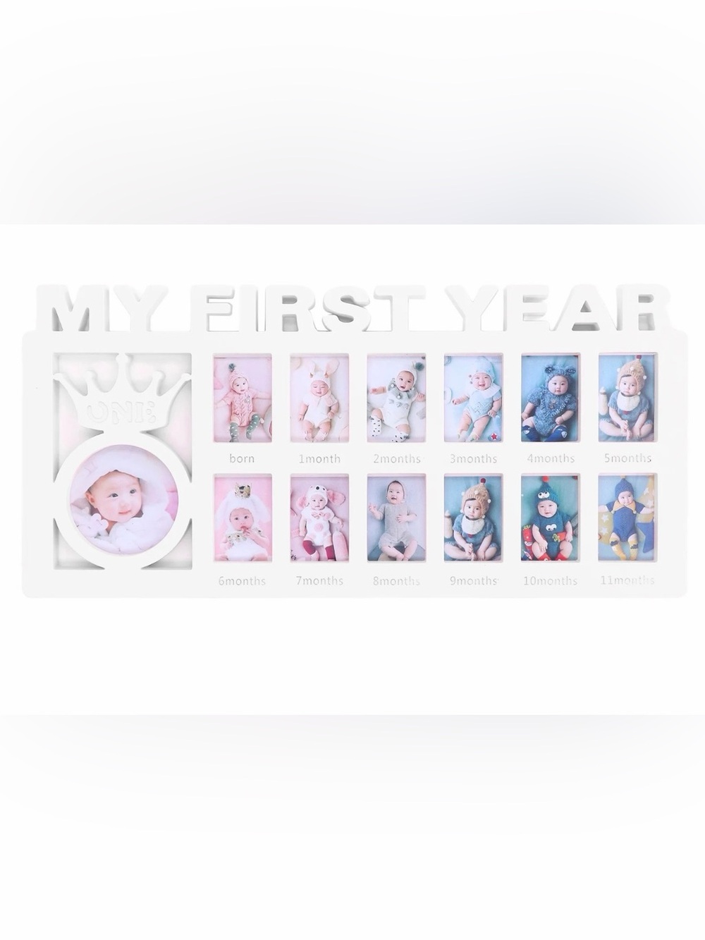 My First Year White Baby Photo Frame